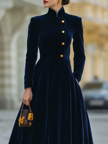 A-Line Dress with Gold Accents