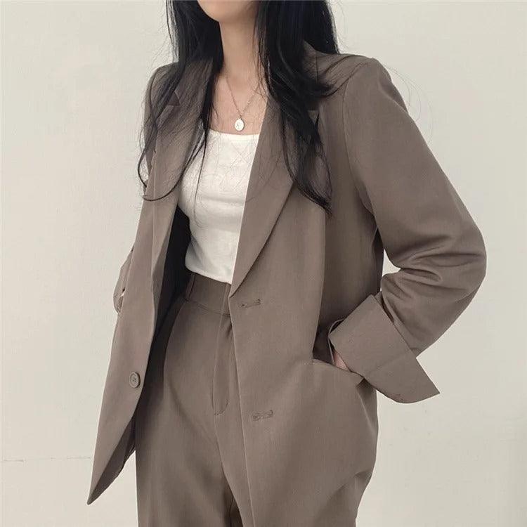 Tailored Long Blazer Pants Set