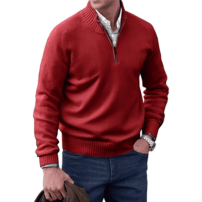 Jersey de punto para hombre con media cremallera