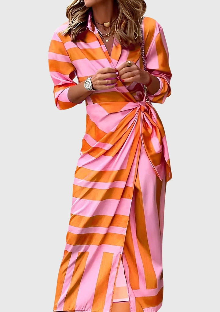 Everly | Elegante vestido cruzado con estampado