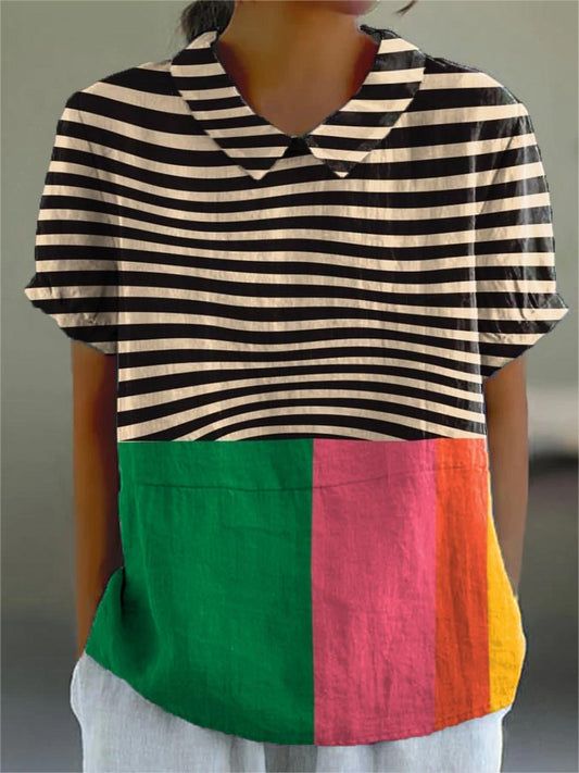 Bold Stripes and Color Block Shirt