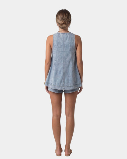 Erell | Denim Blouse Set