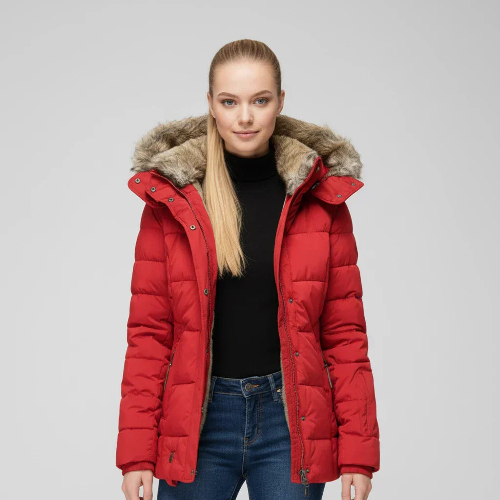 Chaqueta acolchada hinchada con capucha para mujer