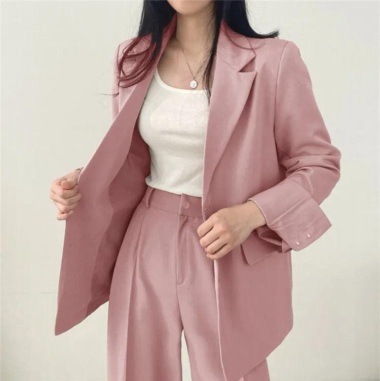Tailored Long Blazer Pants Set