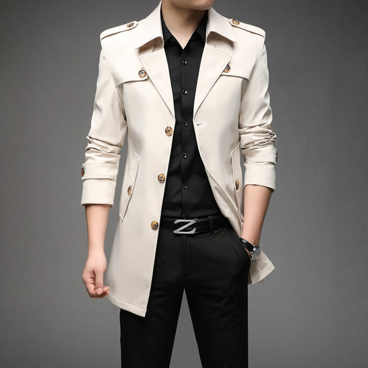Men’s Single Breasted Lightweight Trench Coat