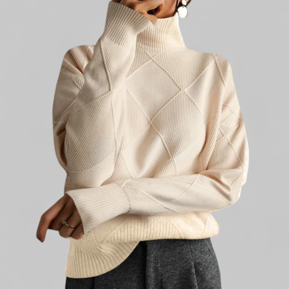 Women’s Winter Oversized Patterned Turtlenecks Sweater
