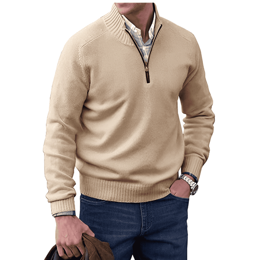 Men’s Knitted Half-Zip Pullover Jumper