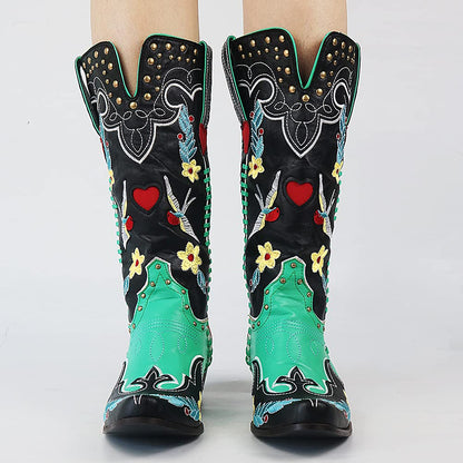 Women’s Embroidered Cowboy Boots with Heel