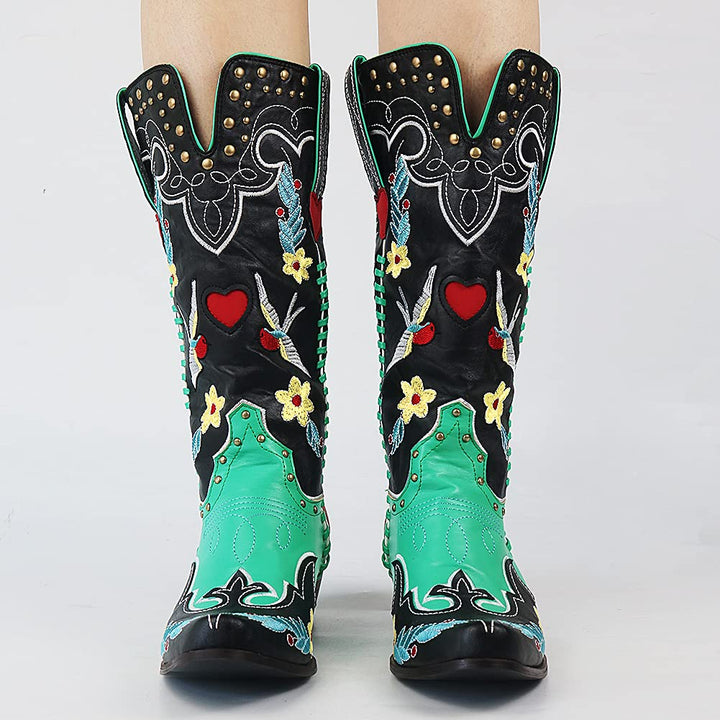 Women’s Embroidered Cowboy Boots with Heel