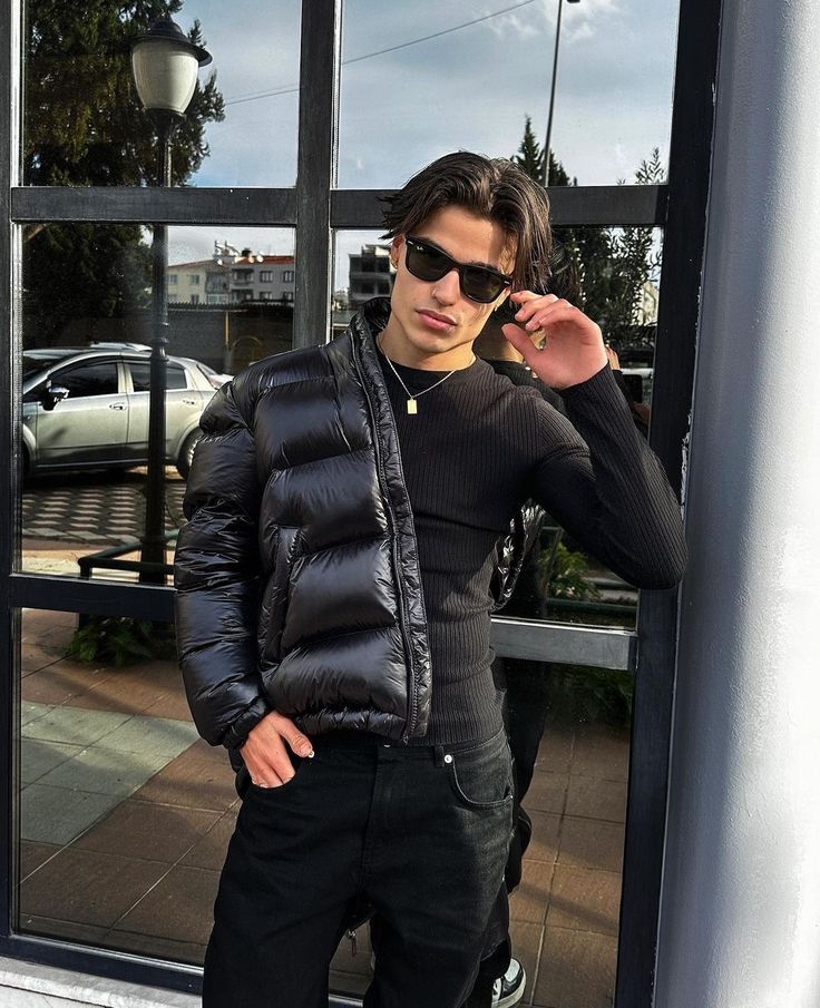 Men’s Stylish Shiny Hooded Puffer Jacket