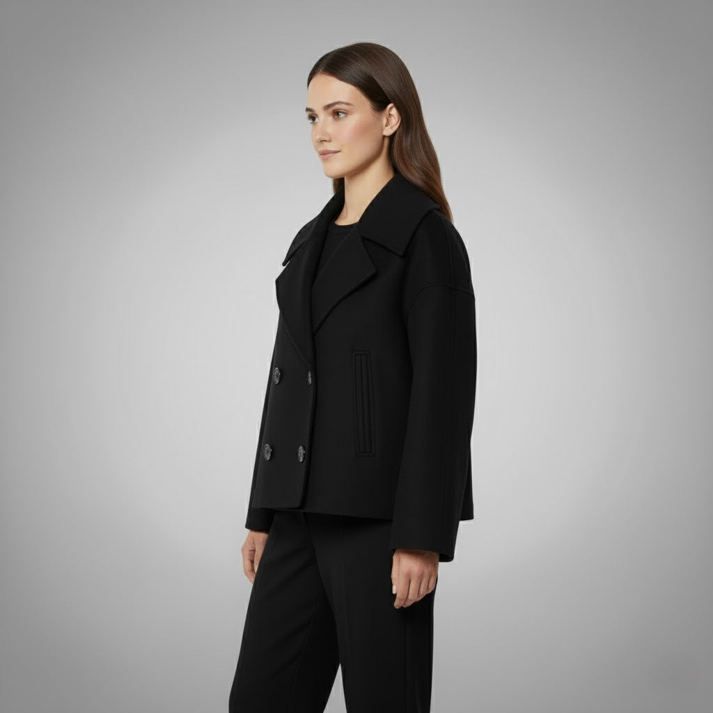 Classic Double Button Short Jacket for Women