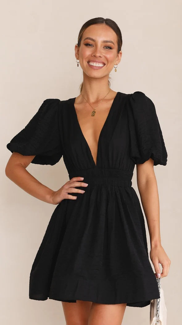 Women’s Spring Puff Sleeve Mini Dress