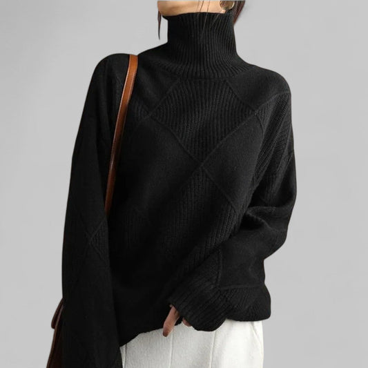 Women’s Winter Oversized Patterned Turtlenecks Sweater