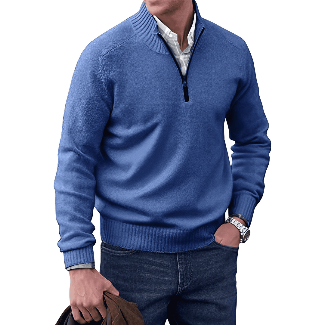 Men’s Knitted Half-Zip Pullover Jumper