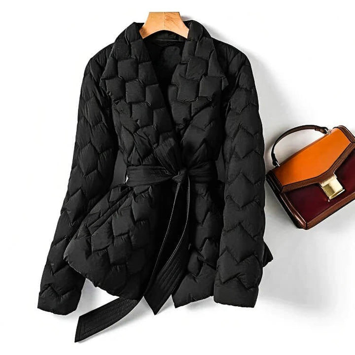 Women’s Quilted Belted Winter Puffer Coat