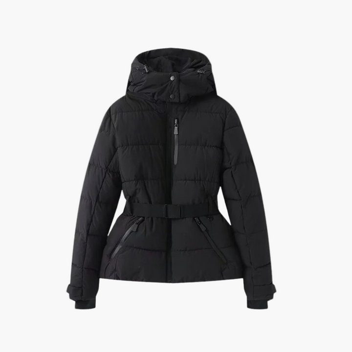 Women’s Quilted Belted Winter Hooded Coat