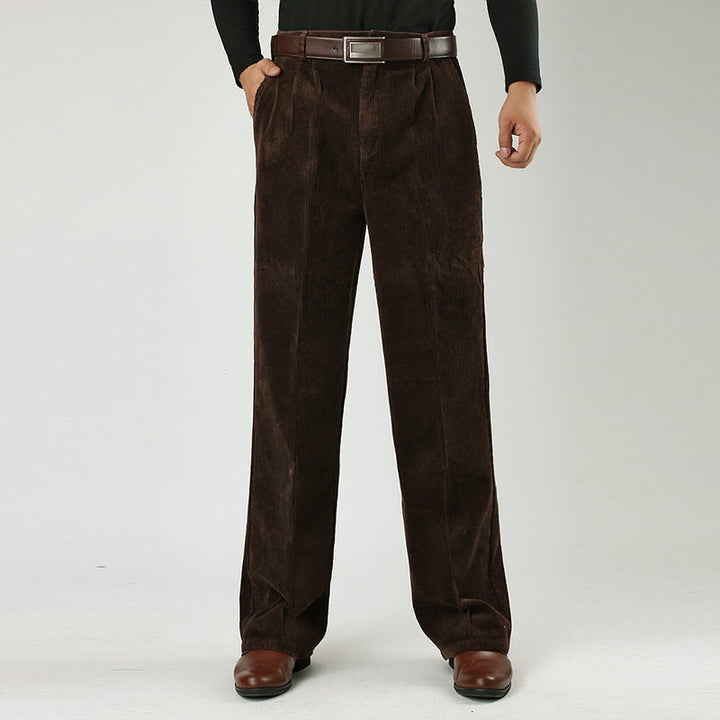 Men's Casual High-Waist Pleated Pants