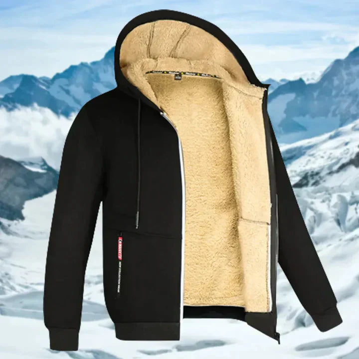 Men's Winter Jacket with Hood and Fleece