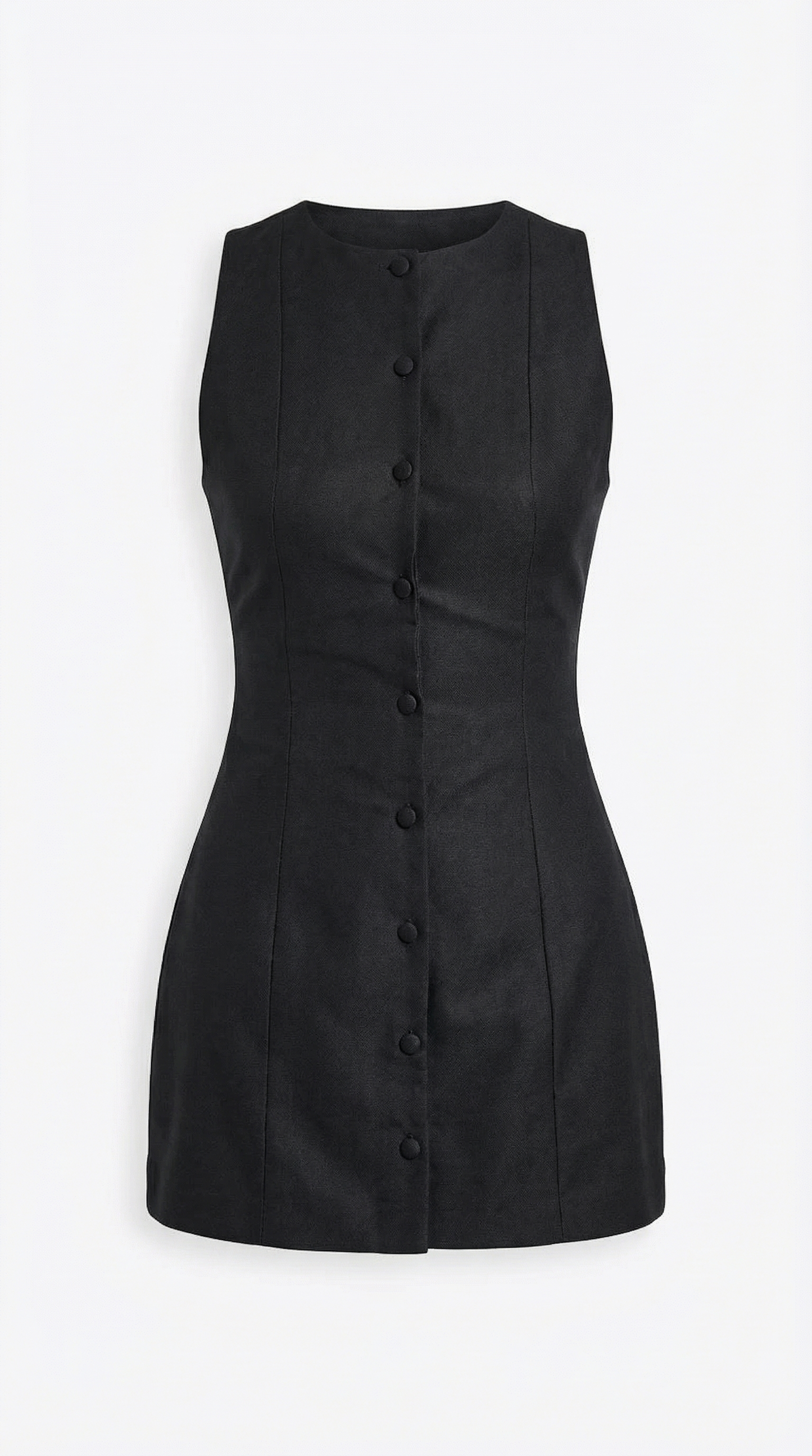 Sleeveless Button-Up Mini Dress