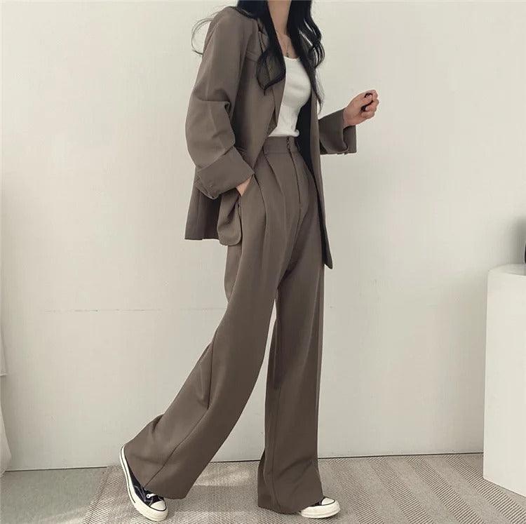 Tailored Long Blazer Pants Set