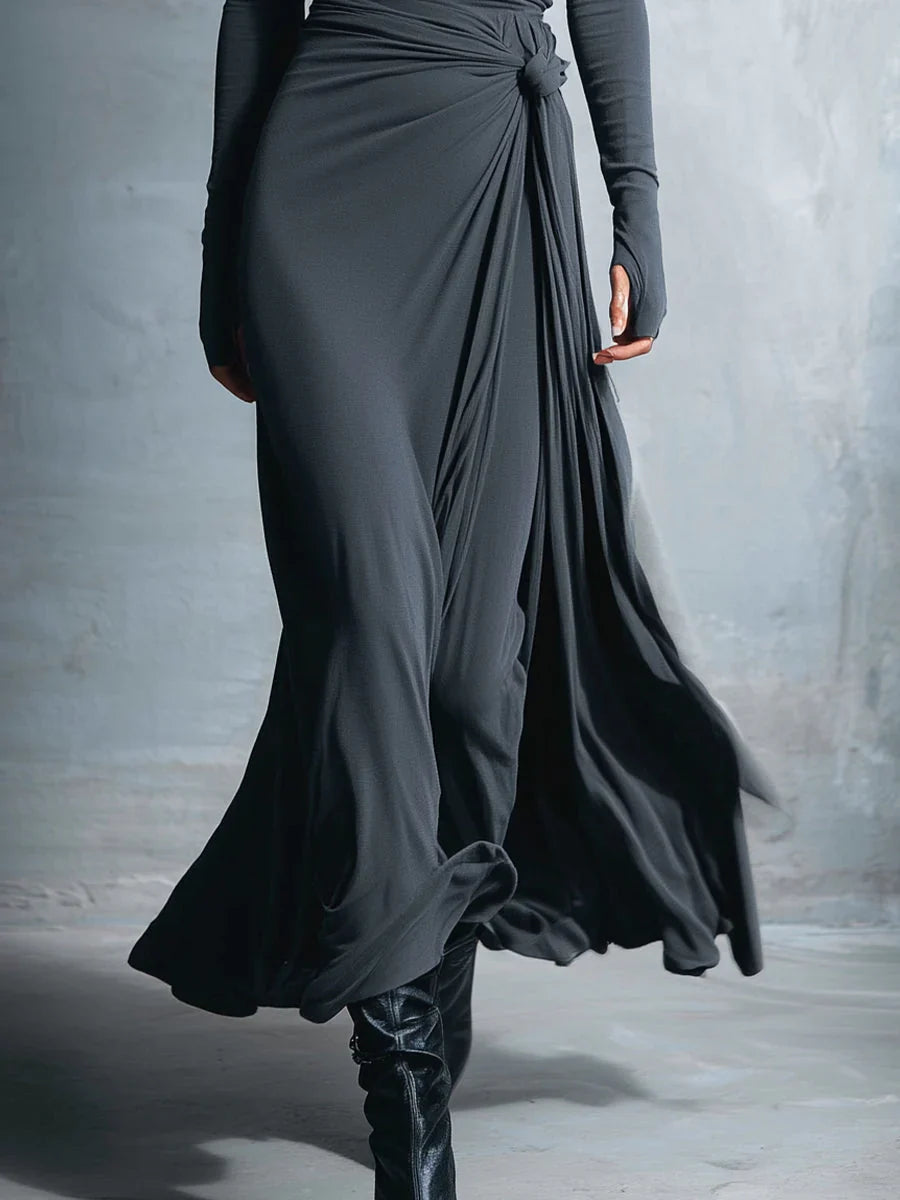 Maxi dress with side knot