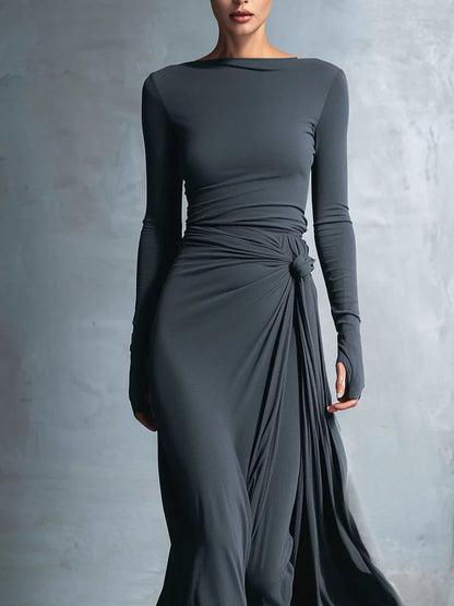 Maxi dress with side knot