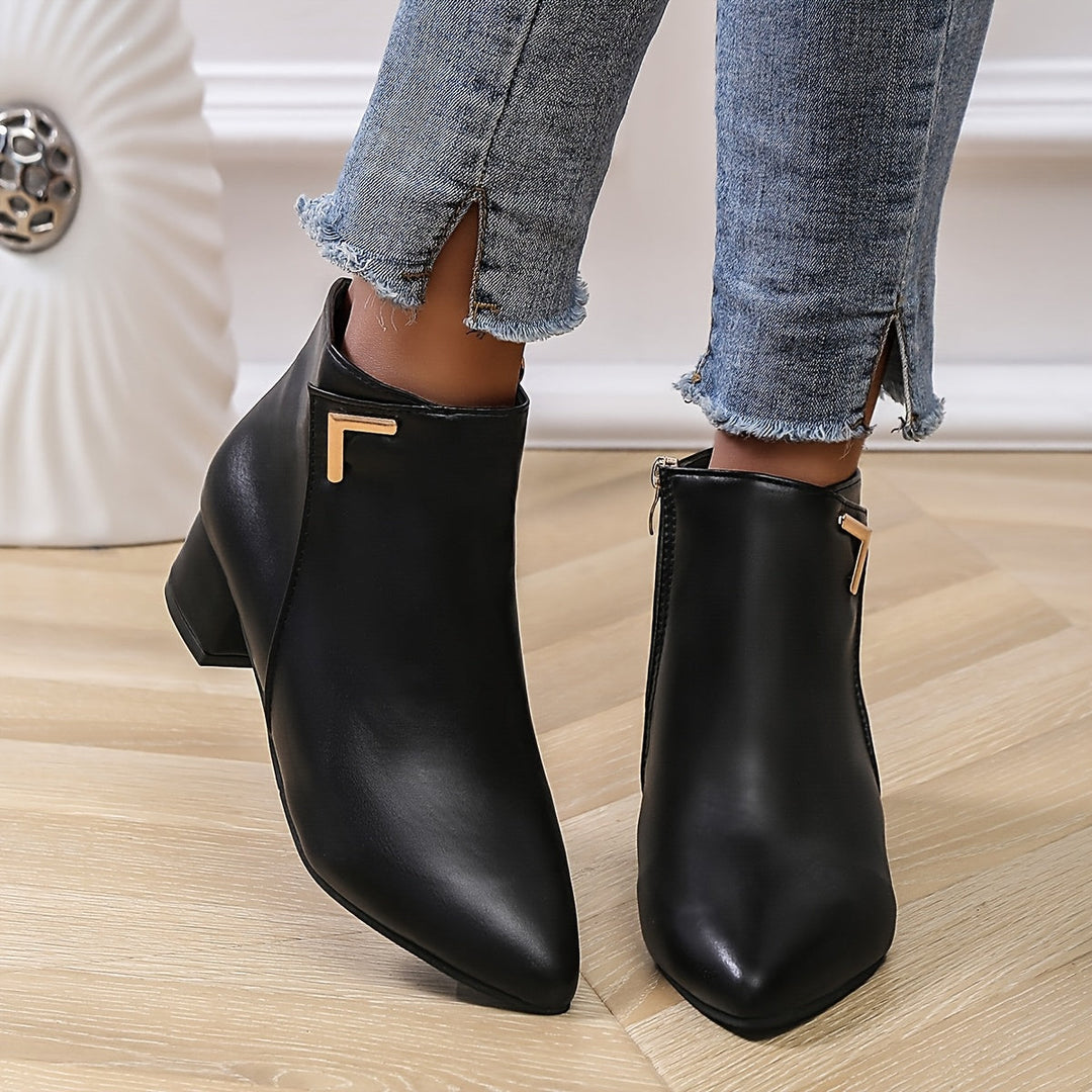 Women’s Trendy Pointed Toe Block Heel Boots