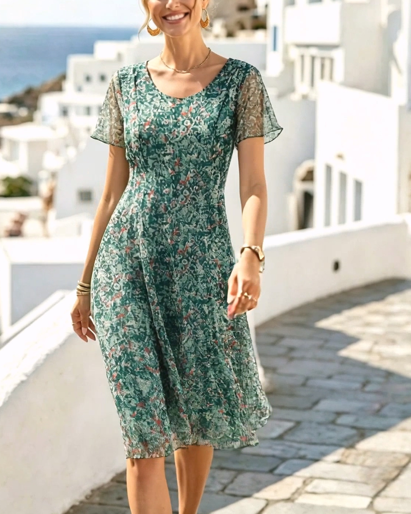 Kynara - Vestido Estampado hasta la Rodilla