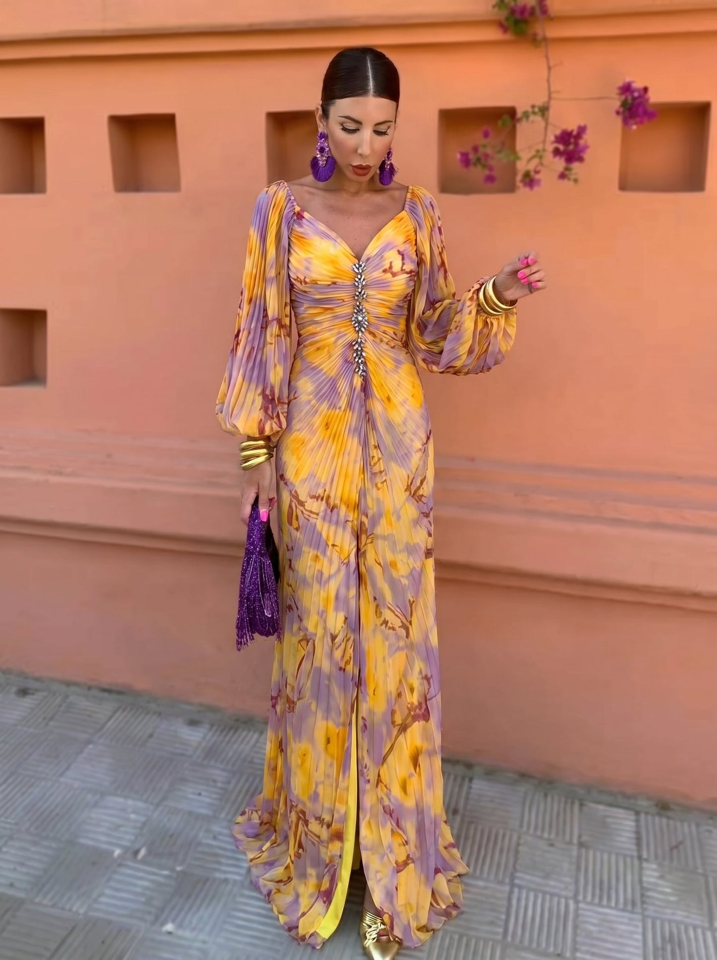 Christine - Elegant Dress with Deep Neckline