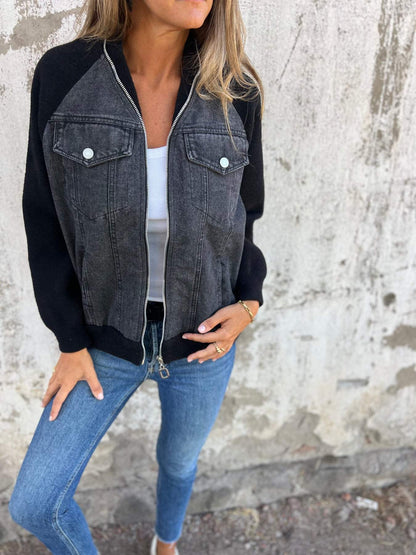 Everyday Zip-Up Jacket with V-Neck Style