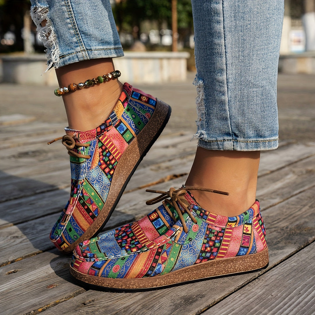Zapatos retro coloridos para mujer