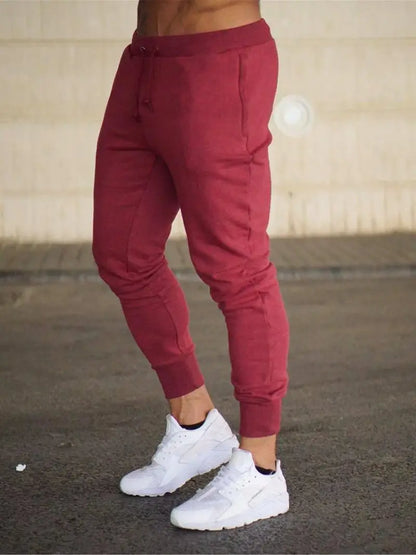 Men Casual Drawstring Elastic Waist Pants