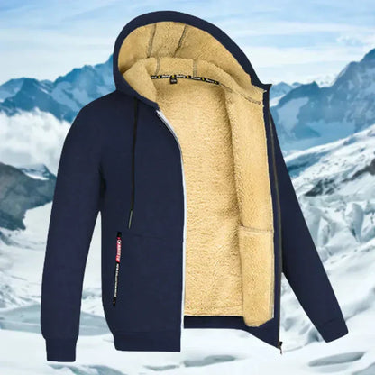 Men's Winter Jacket with Hood and Fleece