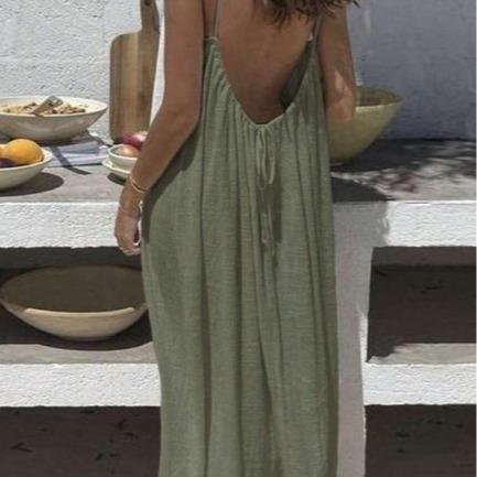 Women's Solid Color Cami Lounge Dress