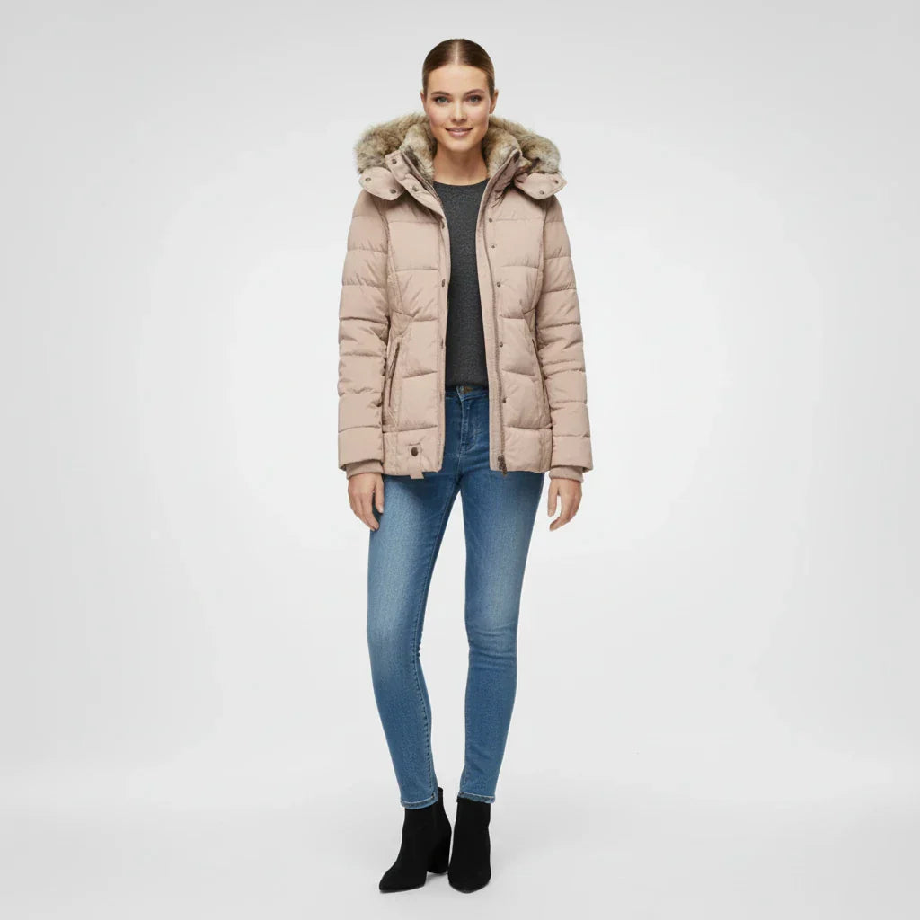 Chaqueta acolchada hinchada con capucha para mujer