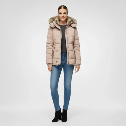 Chaqueta acolchada hinchada con capucha para mujer