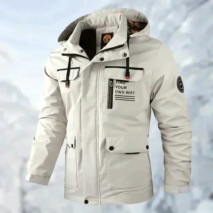 Chaqueta Cómoda Cortavientos Impermeable con Múltiples Bolsillos