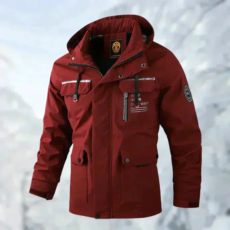 Chaqueta Cómoda Cortavientos Impermeable con Múltiples Bolsillos