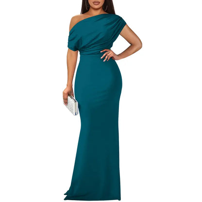 Elegant Off-Shoulder Bodycon Evening Gown