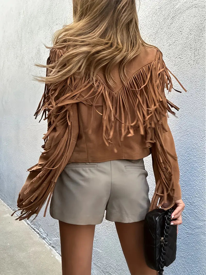 Women’s Stylish Fringe Detail Short Jacket