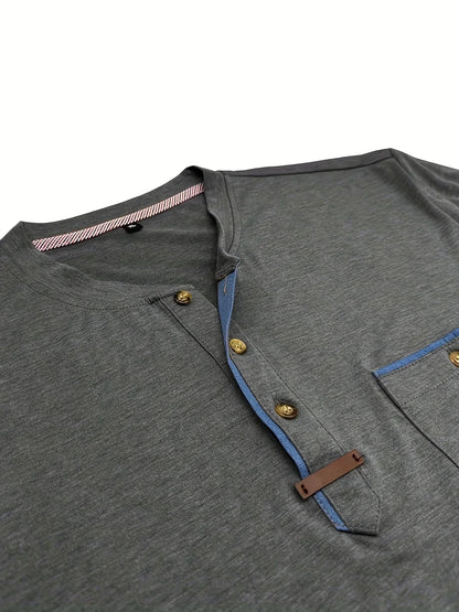 Classic Round Neck Pocket Shirt