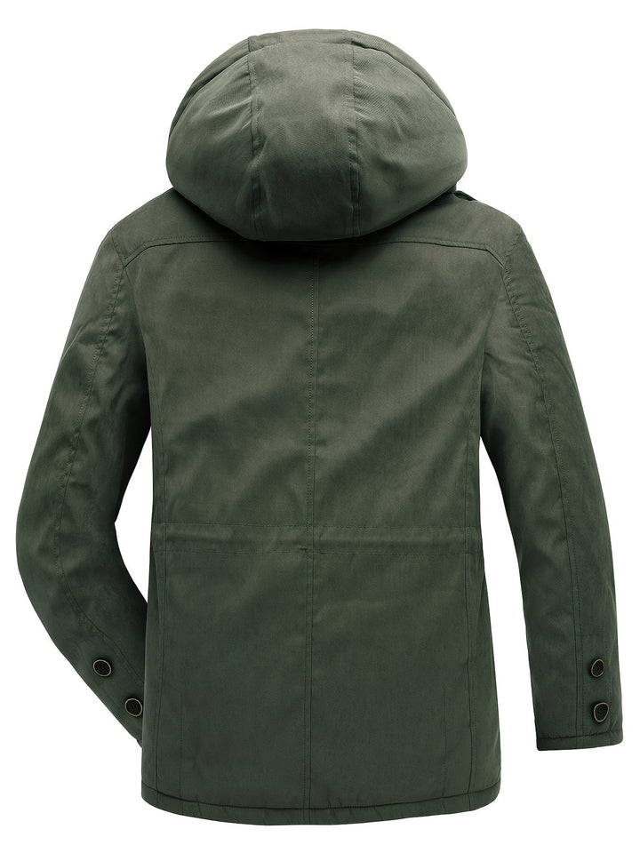 Men’s Warm Thick Hooded Utility Jacket