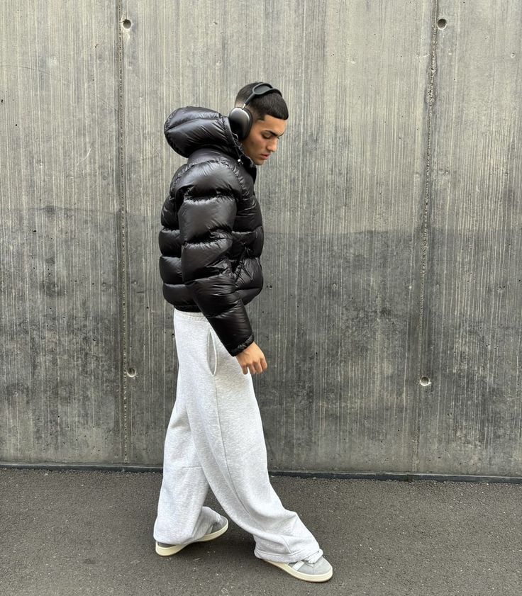 Men’s Stylish Shiny Hooded Puffer Jacket
