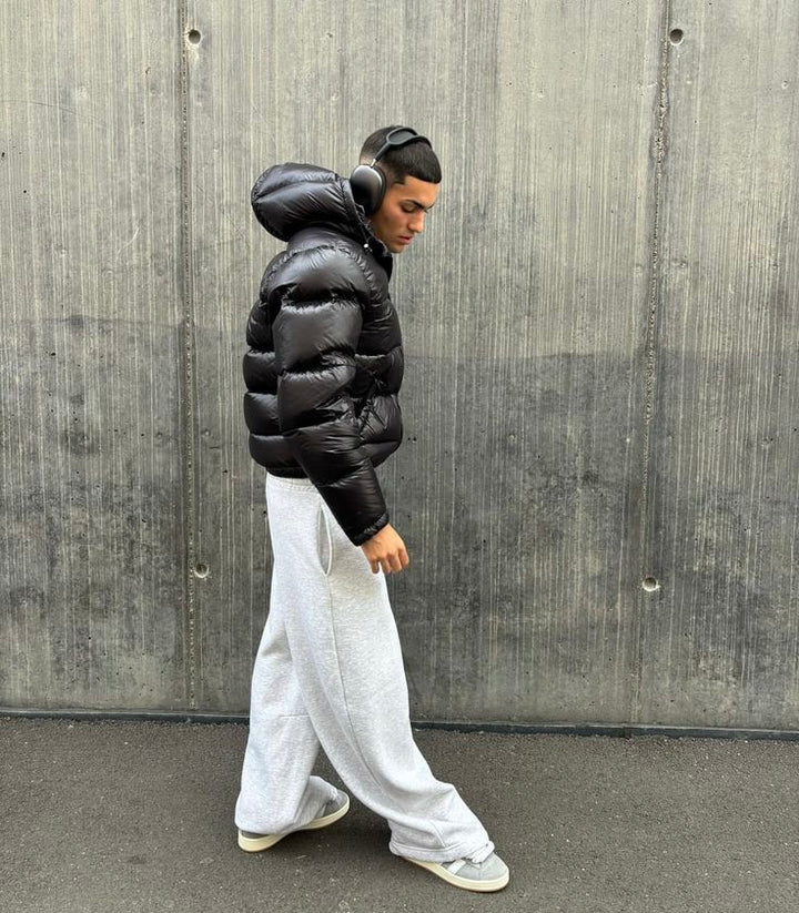 Men’s Stylish Shiny Hooded Puffer Jacket