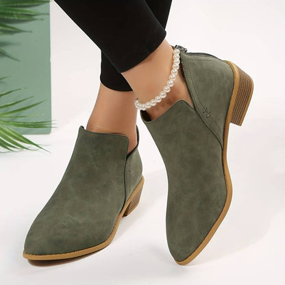 Women’s Casual Low Heel Slip-On Boots