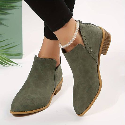 Women’s Casual Low Heel Slip-On Boots