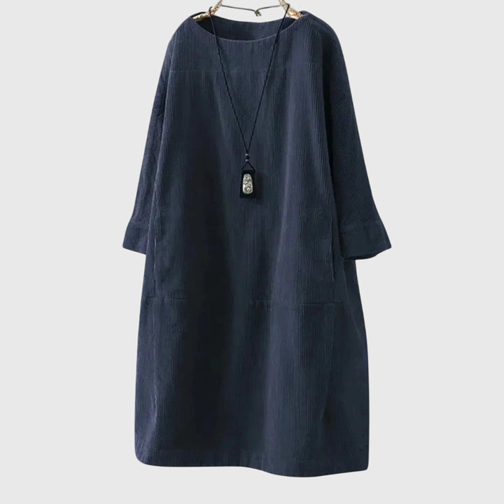 Vestido midi de pana relajado