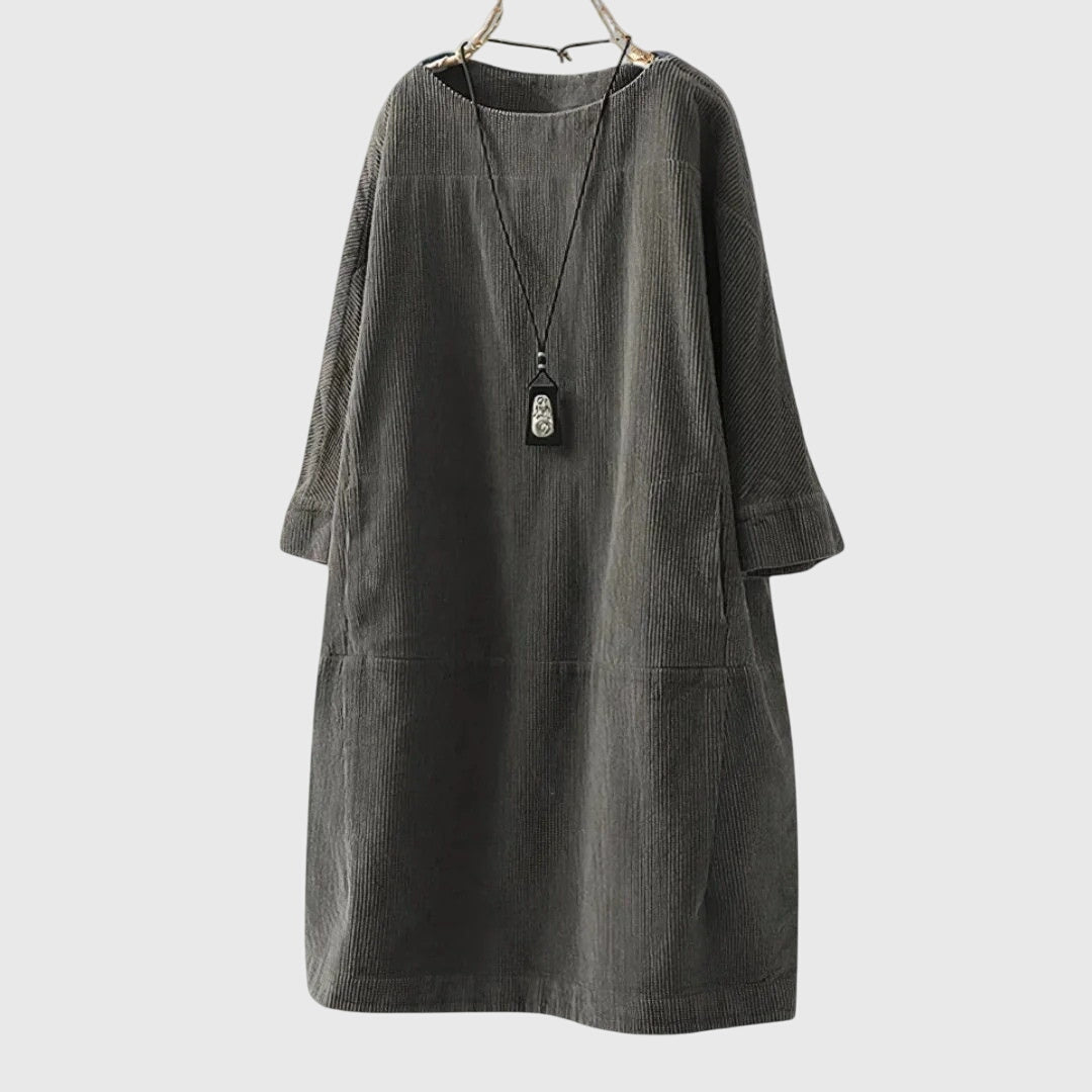 Vestido midi de pana relajado