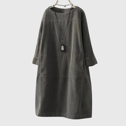 Relaxed Corduroy Midi Dress