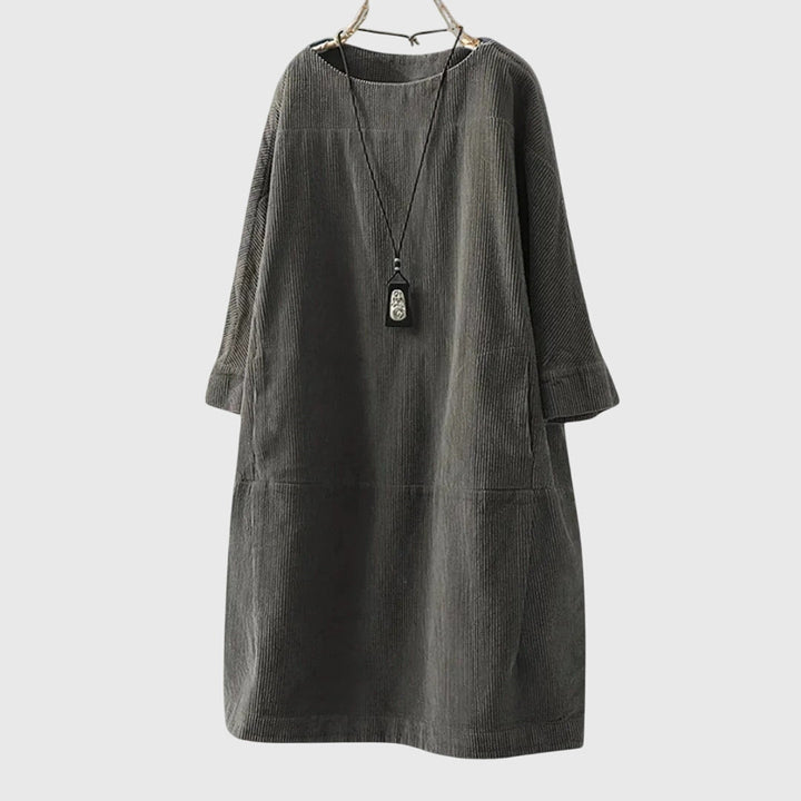 Vestido midi de pana relajado